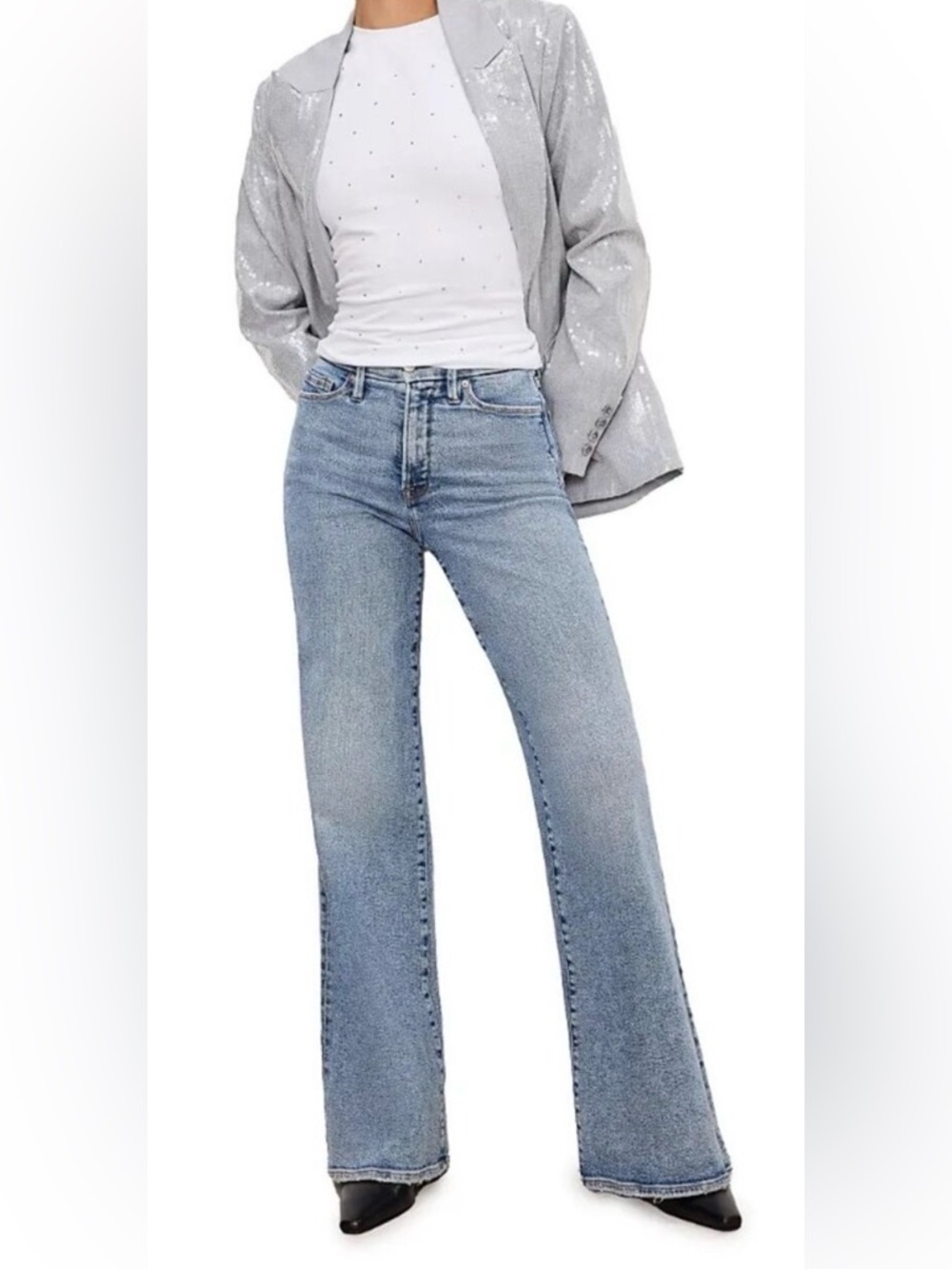 Good American Good Waist Palazzo Indigo 746 - Picture 4 of 5